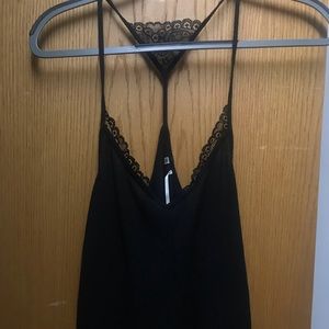 ribbed black lacey cami